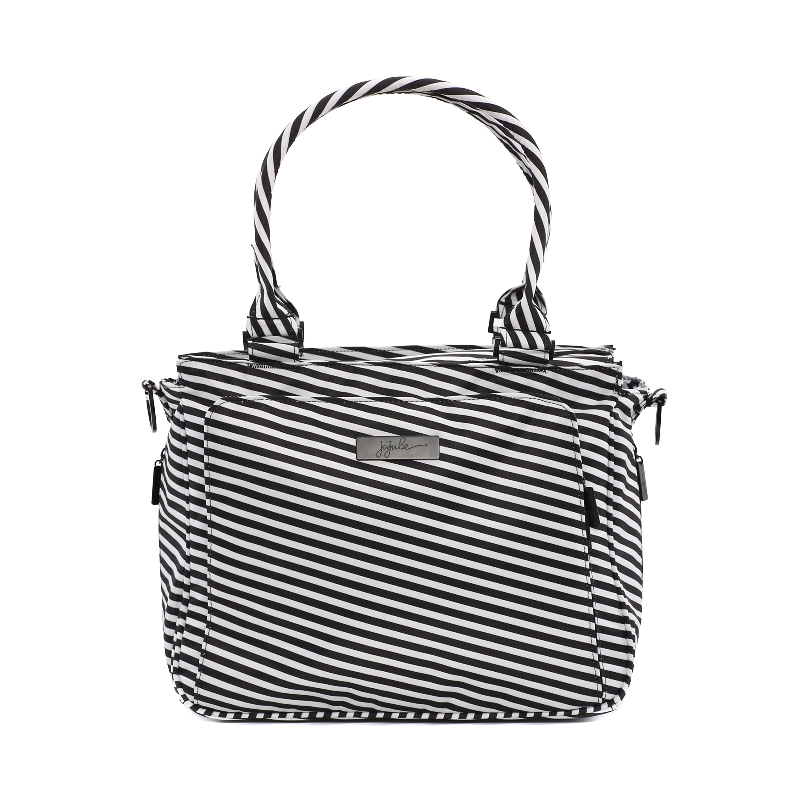 JuJuBe Be Classy Structured Multi-Functional Diaper Bag & Purse - Onyx Collection in Black Magic | Stylish Baby Bag for Moms, Travel & Everyday Use