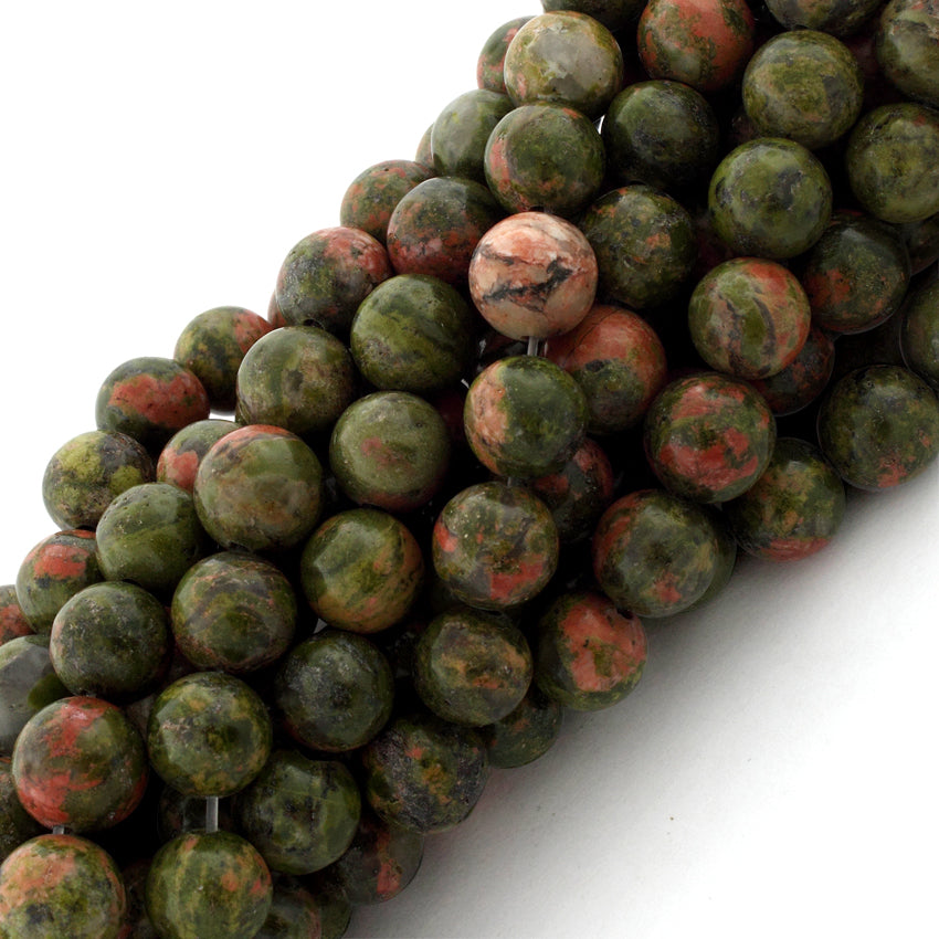 8mm Round Unakite Gemstone Beads for Jewelry Making - DIY Bracelets, Necklaces & Healing Crystal Crafts