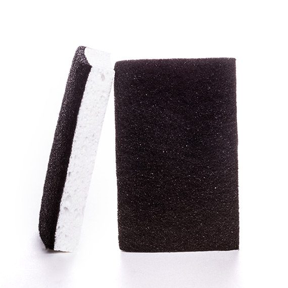 BARKLY BASICS Black and White Scourer Sponge (2 Pack) - Heavy Duty Cleaning Sponges for Kitchen, Dishes, Pots & Pans - Non-Scratch Scrub Sponges for Tough Stains