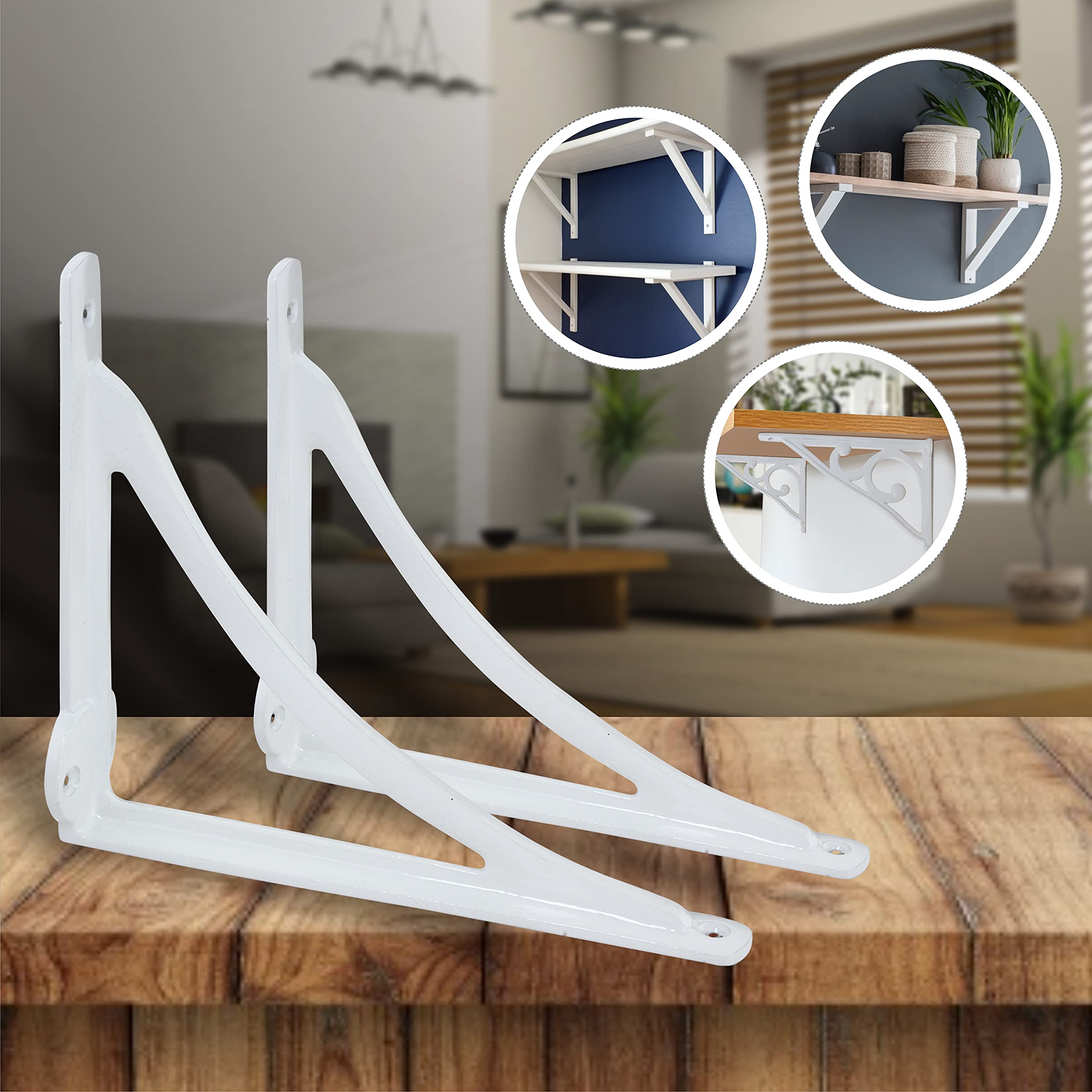 Heavy Duty Black Shelf Brackets 7.75