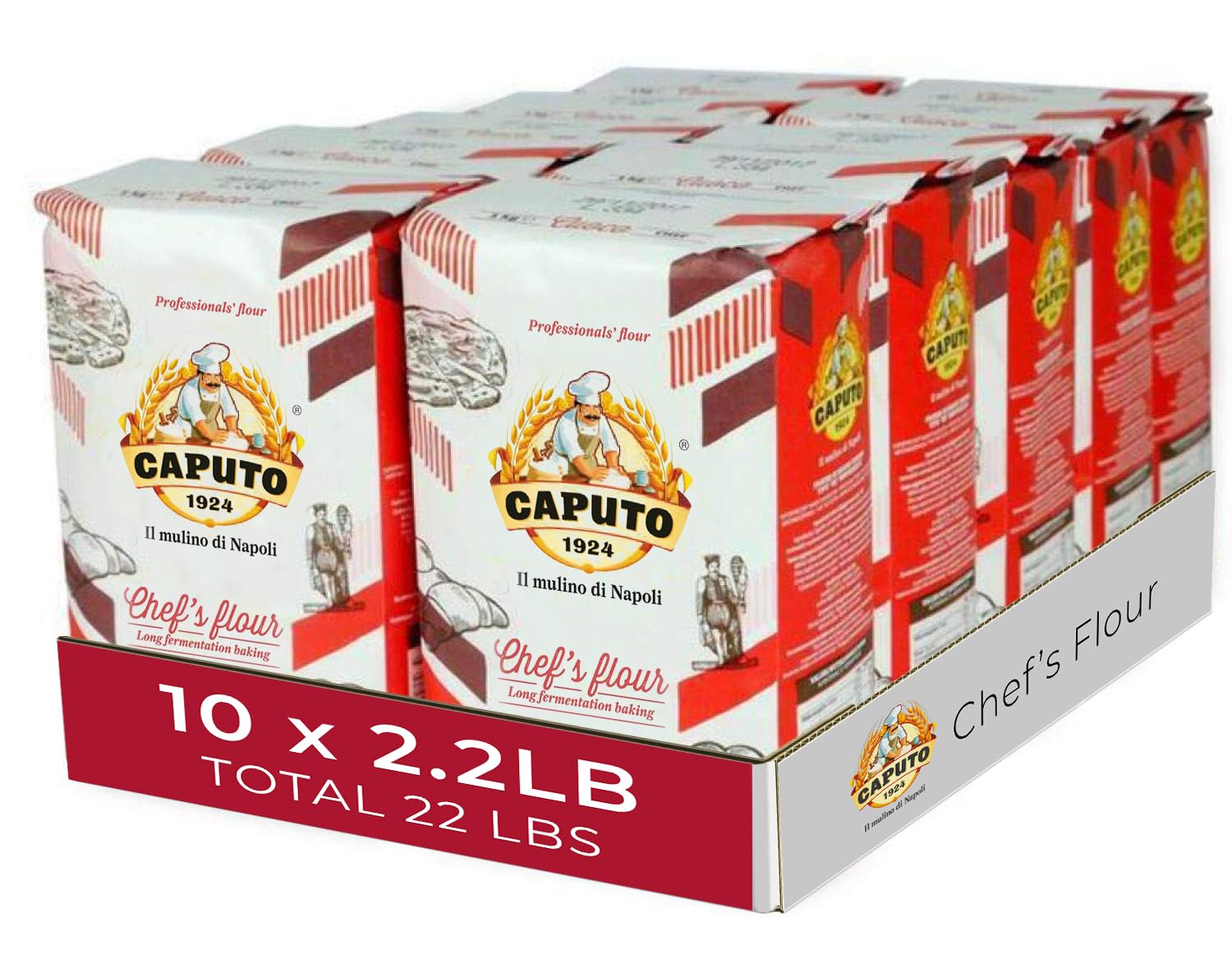 Antimo Caputo Chef's Flour - Premium Italian 00 Flour for Pizza & Pasta - 2.2 lb (Pack of 10) - Perfect for Professional Chefs & Home Cooking