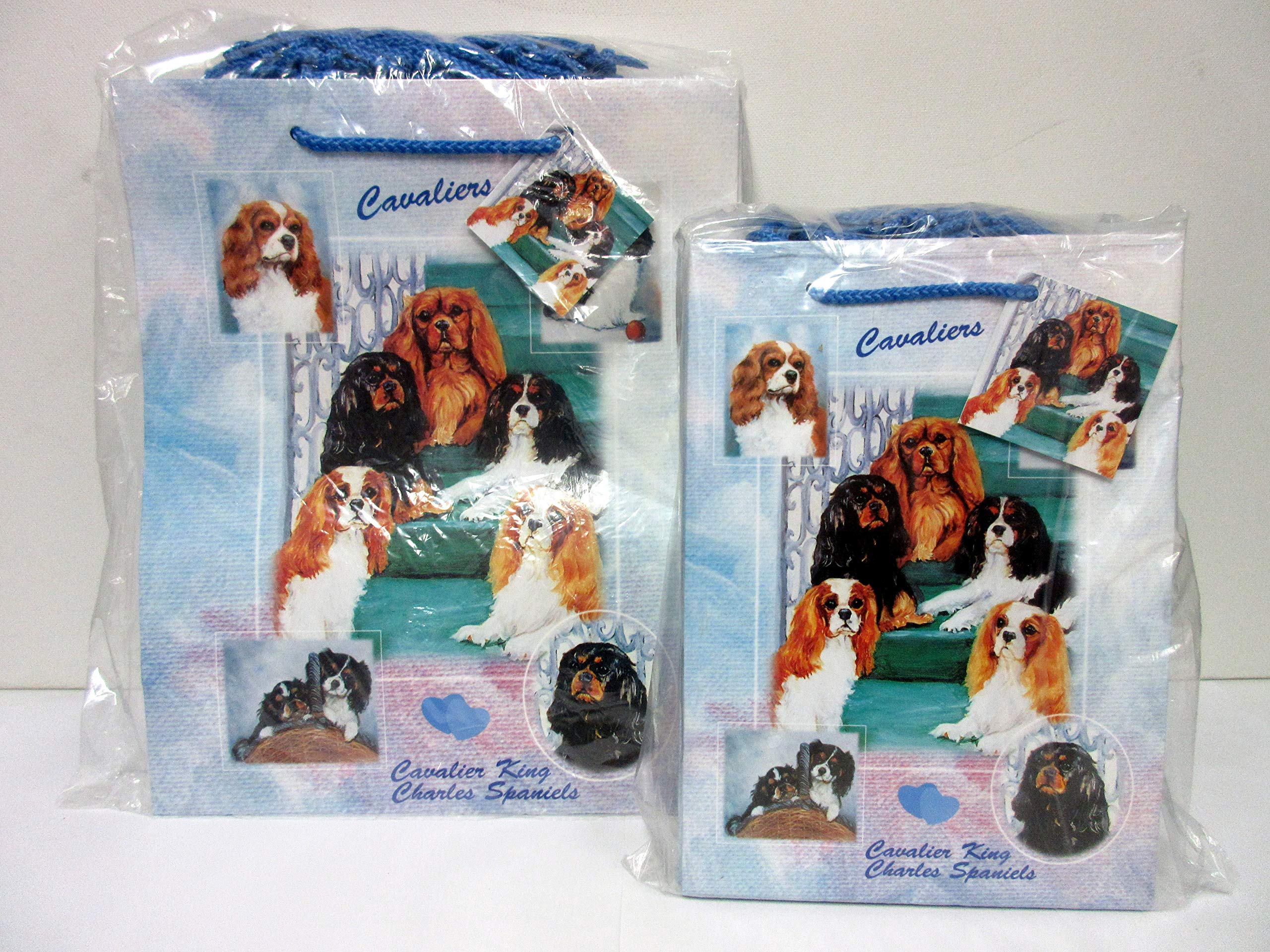 Ruth Maystead Cavalier King Charles Spaniel Dog Gift Bags - Set of 10 Large & 10 Small (20 Total) - Perfect for Dog Lovers, Birthday Parties & Pet Themed Events