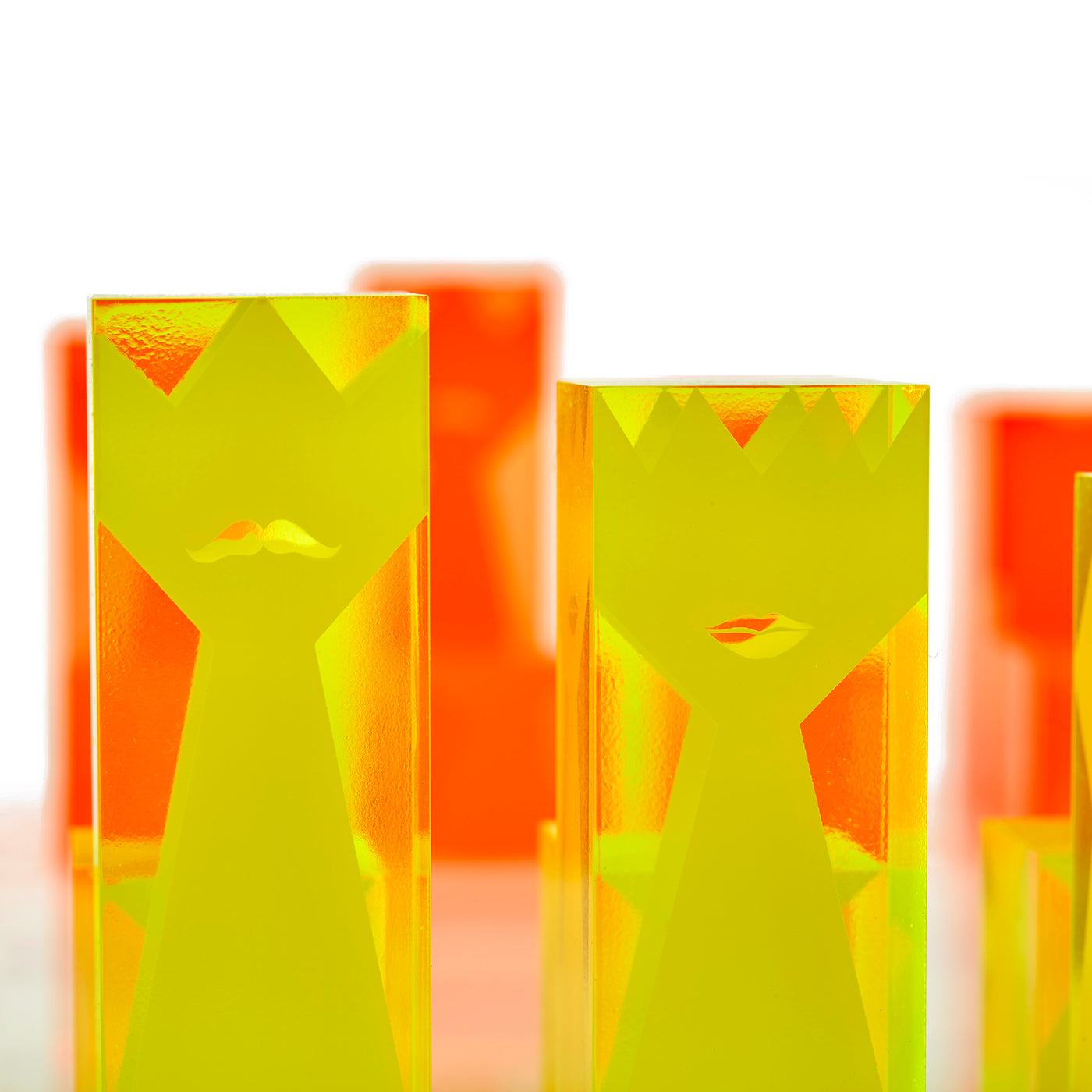 Neon Acrylic Chess Set - Glow in The Dark Board Game for Adults & Kids - Perfect for Game Nights, Home Decor, and Gift Giving