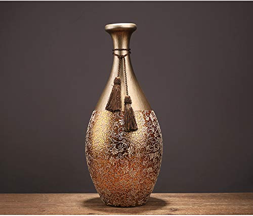 Ceramic Resin Vase Set of 2 - Modern Decorative Vase for Home, Living Room, TV Cabinet & Porch - 47x20x10cm & 35x35x5cm - Perfect for Dried Flowers, Artificial Flowers & Tabletop Decor | Elegant Home & Office Decoration