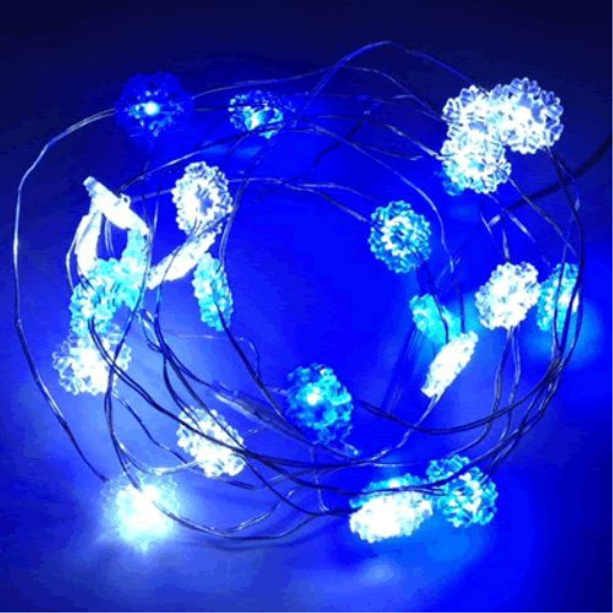 Blue Snowflake LED String Lights - Waterproof Fairy Lights for Christmas, Party, Wedding, and Home Decor