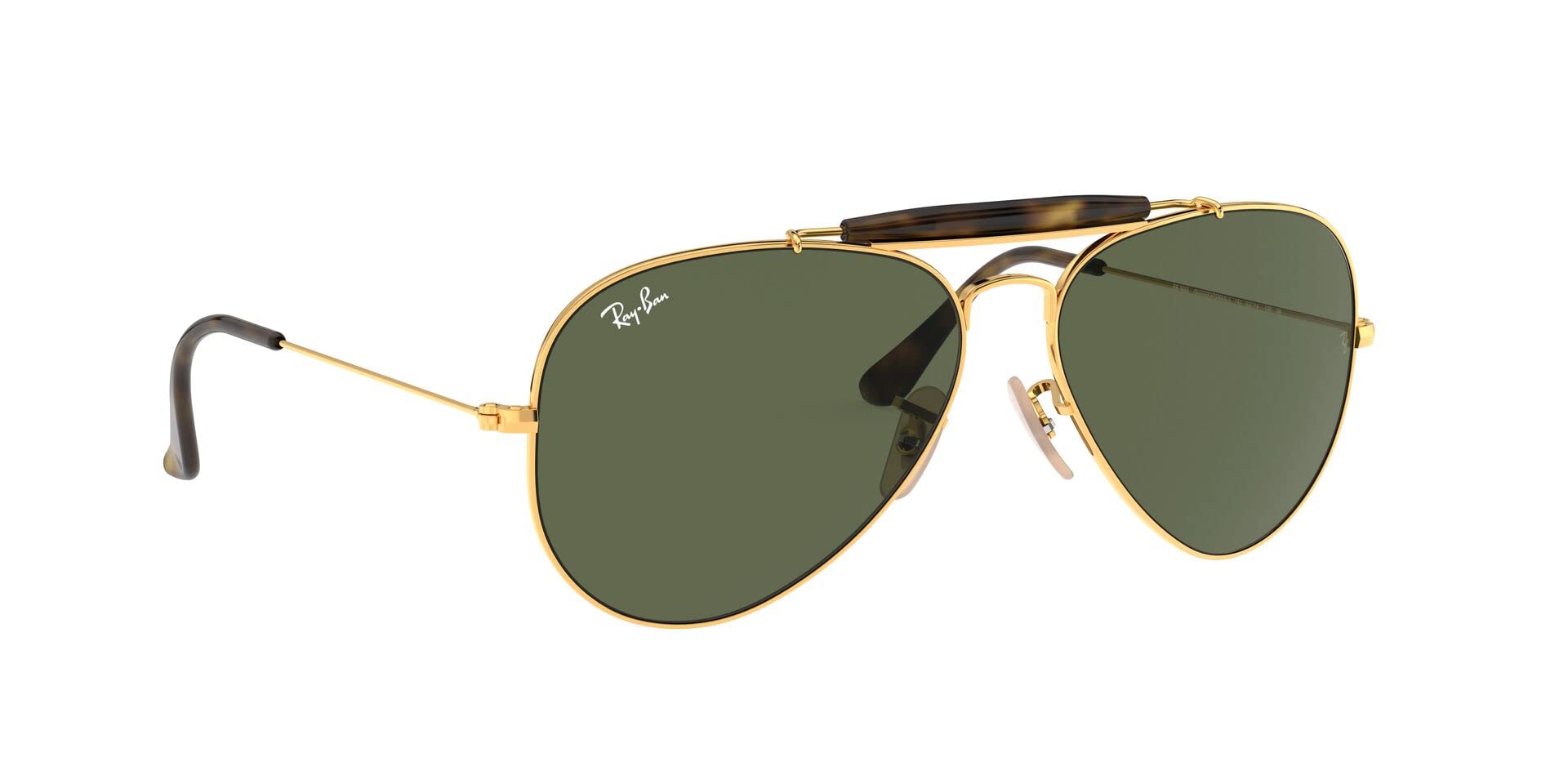 Ray-Ban RB3029 Outdoorsman II Aviator Sunglasses for Men & Women - Polarized UV Protection Lenses - Classic Pilot Style for Driving, Travel & Outdoor Activities