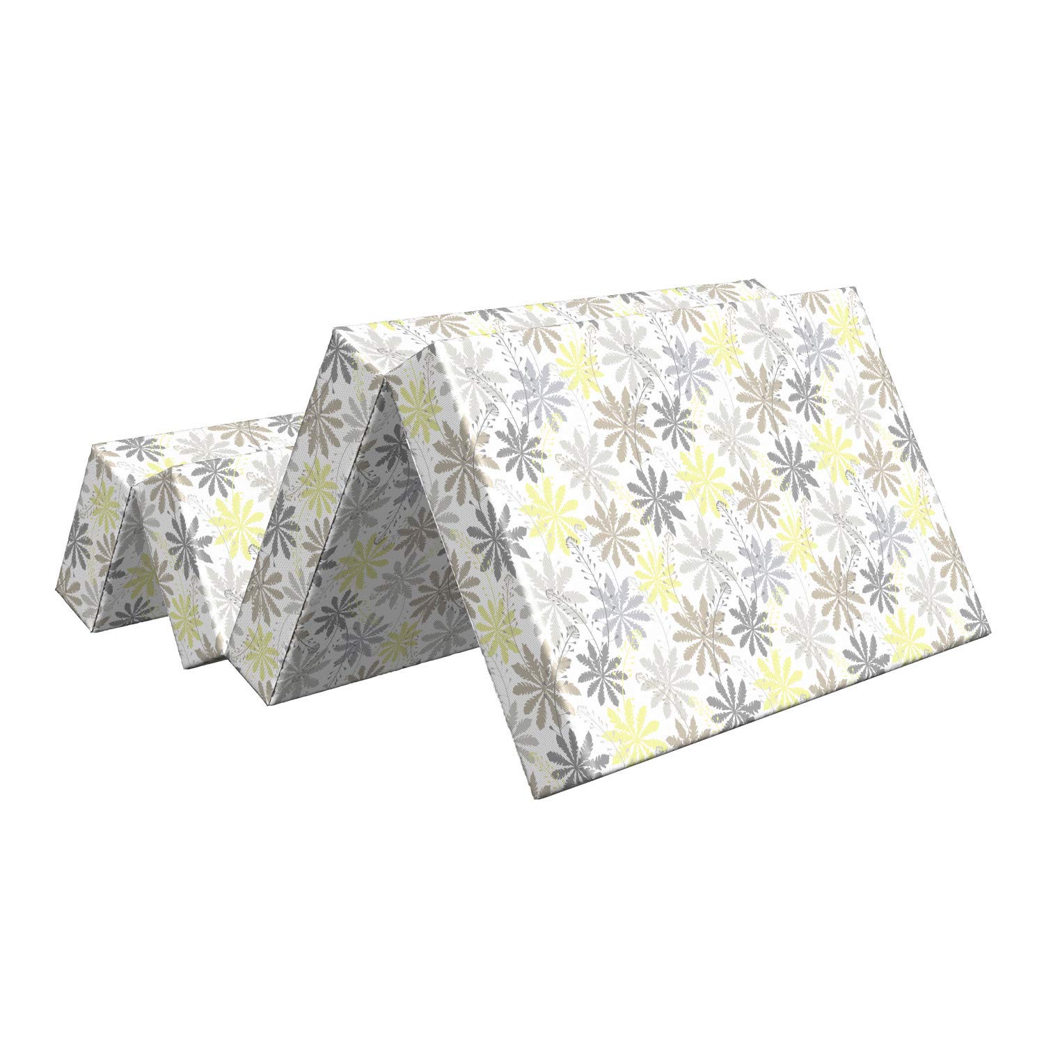 Ambesonne Floral Foldable Mattress - Shepherd's Purse Pattern, 74.8