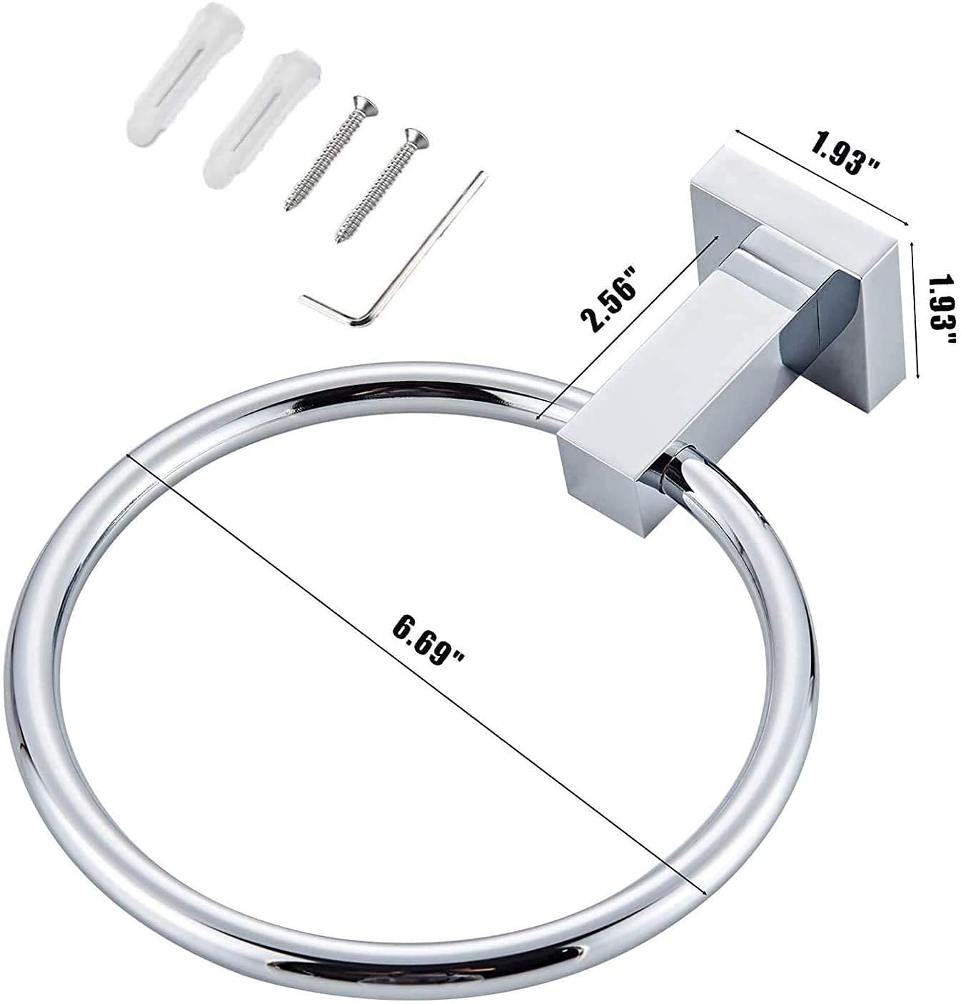 Premium Brass Swivel Hand Towel Ring Holder - Modern Round Towel Hanger for Bathroom & Kitchen - Copper Chrome Finish - Perfect for Spa, Guest Bath, and Luxury Home Decor