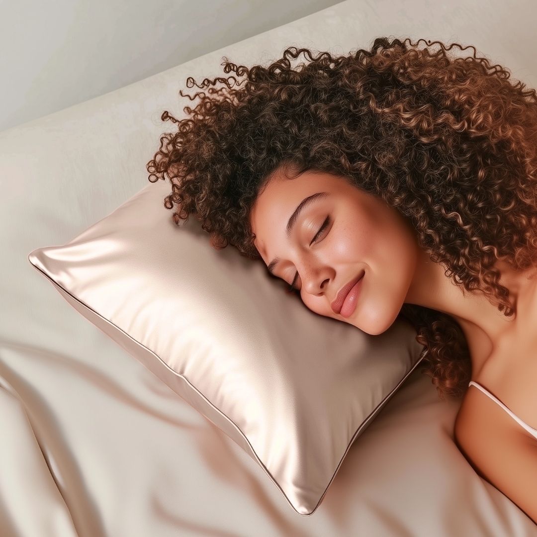 Silk Satin Pillowcase for Hair Protection - Anti-Frizz & Smooth Hair Care - Perfect for Curly, Wavy & Damaged Hair - Bedroom & Travel Essential