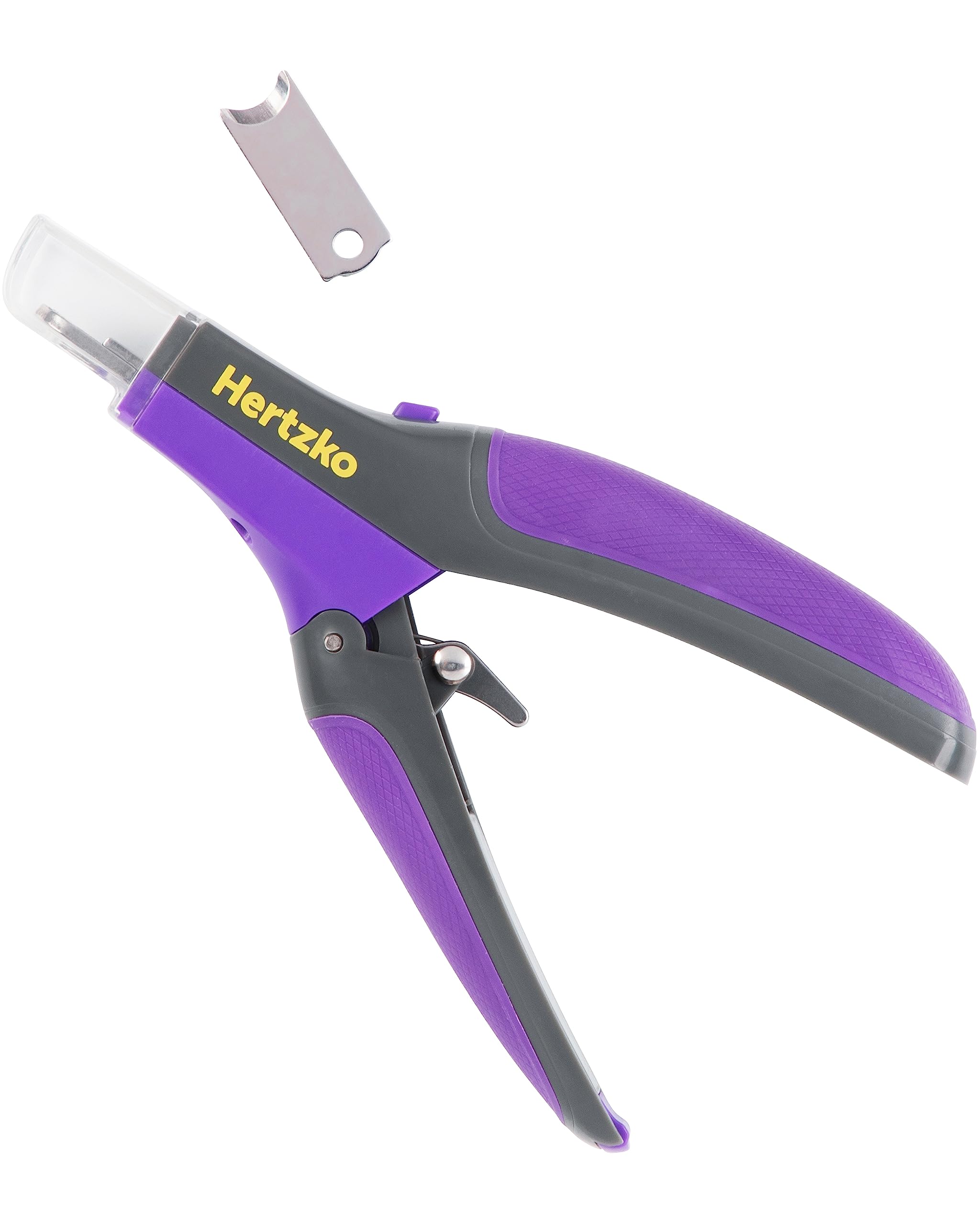 Hertzko LED Dog Nail Clippers for Large & Medium Dogs - Professional Pet Grooming Tool with Replacement Blade & Nail File - Safe Trimming for Dogs & Cats - Perfect for Home Pet Care & Paw Maintenance (Violet)