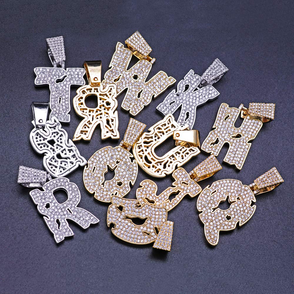 Custom Iced Out Bling Initial Necklace - Personalized Nameplate Jewelry for Men & Women | Hip Hop Style, Big Letter Pendant | Perfect Gift for Birthday, Anniversary & Special Occasions