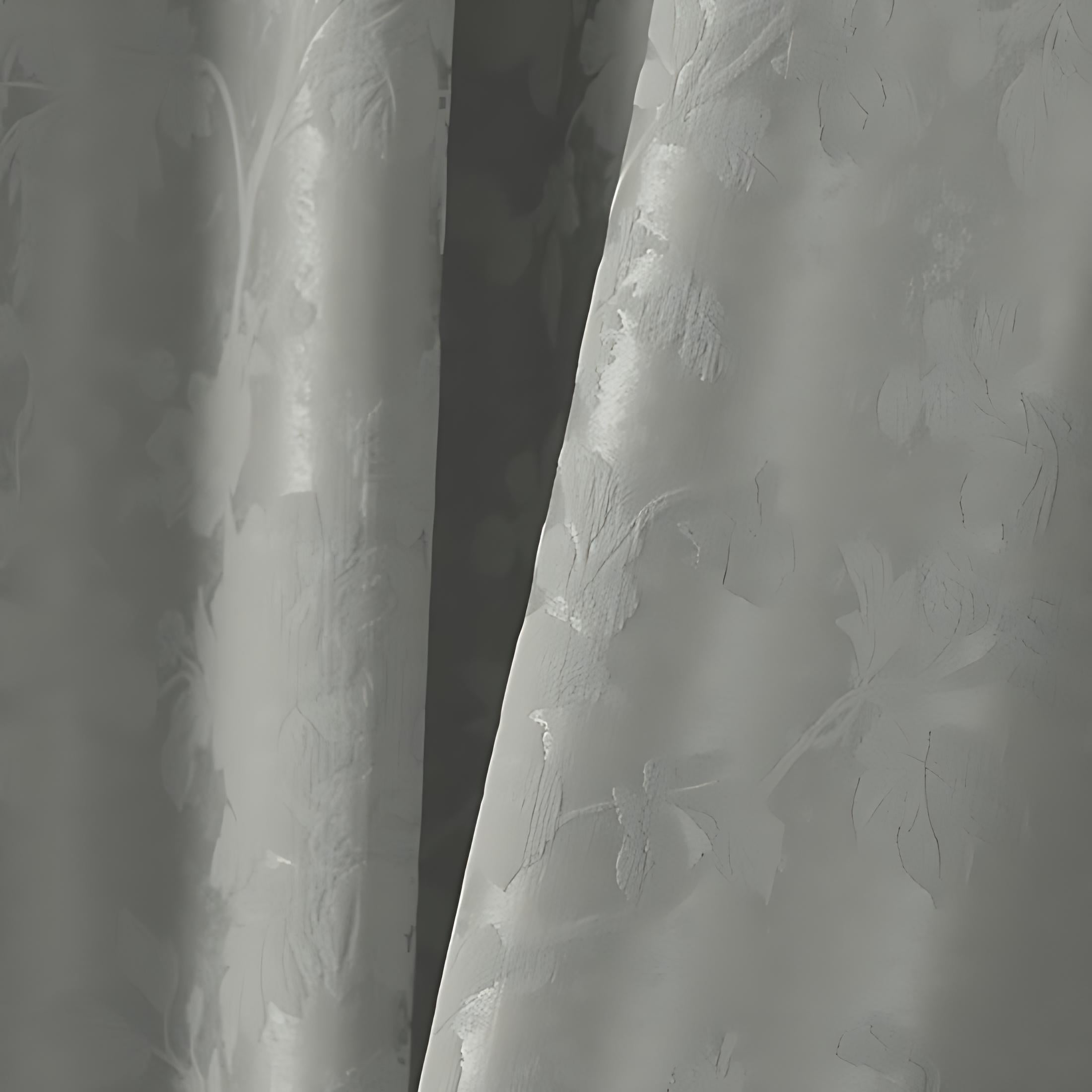 Vivian Glitter Jacquard Silver Grey Blackout Curtains - Heavyweight Thermal Insulated Custom Drapes for Living Room & Bedroom | Noise Reducing & Light Blocking Window Treatments