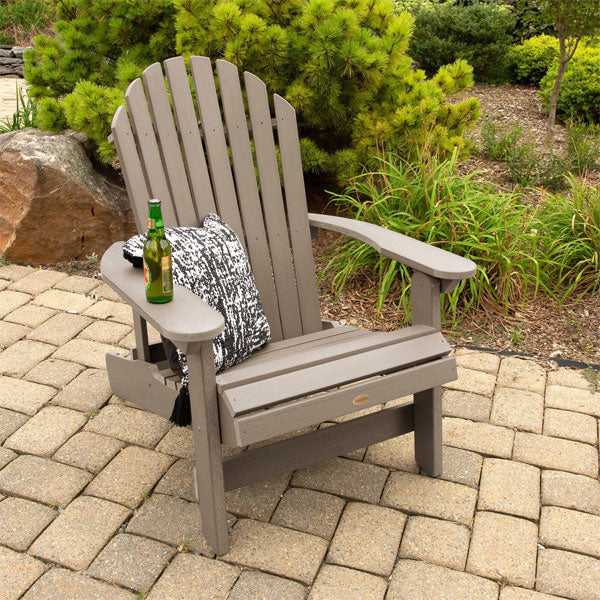 King Hamilton Folding & Reclining Adirondack Outdoor Chair - Patio, Lawn, Garden & Poolside Relaxation - Weather-Resistant Comfort for Backyard, Deck & Camping