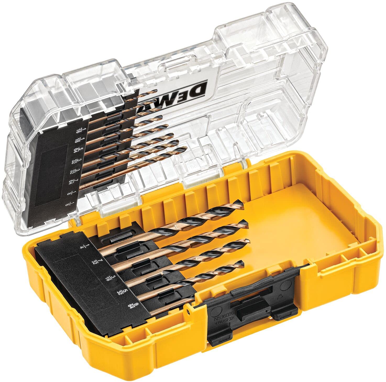 DEWALT Black Oxide Drill Bit Set with Pilot Point - 13 Piece (DW1163) - Perfect for Woodworking, Metal Drilling & DIY Home Projects