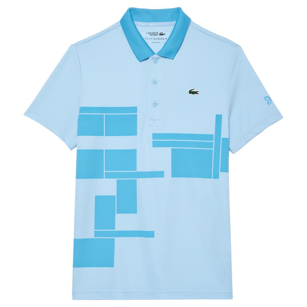 Lacoste Men's Novak Djokovic Tennis X Polo Shirt - Light Blue | Breathable Cotton for Tennis & Casual Wear | Perfect for Sports, Work & Everyday Style