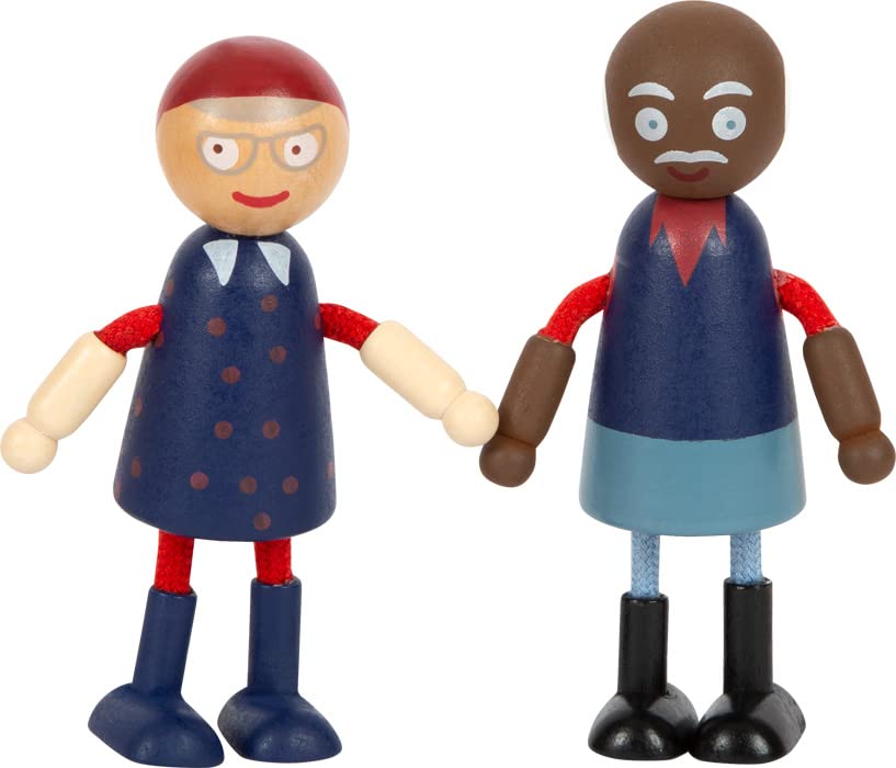 Flexible Wooden Dolls with Wheelchair - Small Foot Familia 6-Piece Set, Various Ages, Genders & Skin Tones (12396) - Perfect for Inclusive Play, Preschool Education & Special Needs Therapy
