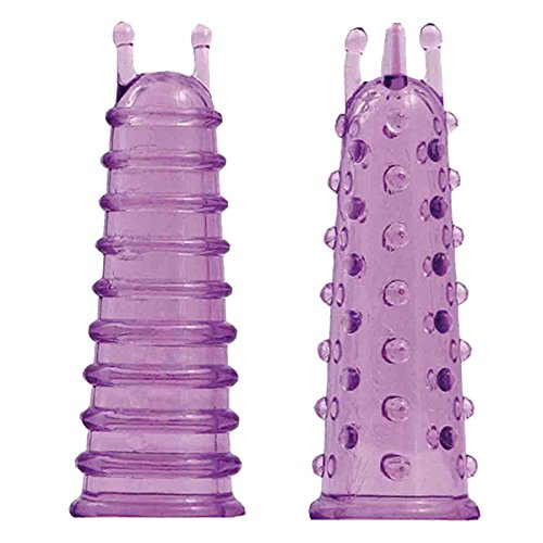 Seven Creations Purple Silicone Finger Sleeves (2-Pack) for Phone & Tablet Use