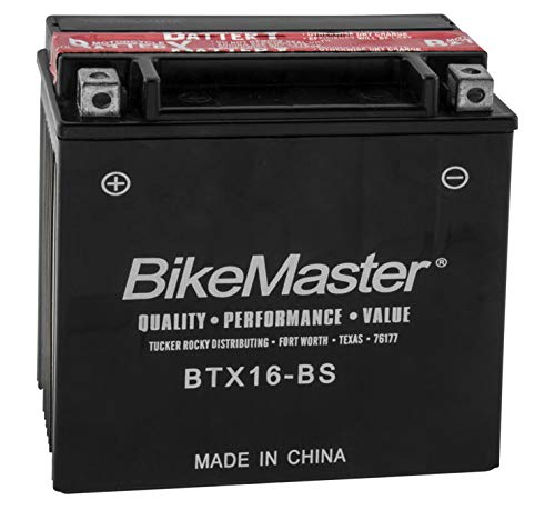 BikeMaster Maintenance Free Battery BTX16-BS for Kawasaki VN1500 Vulcan Nomad FI 2000-2004 - High Performance Motorcycle Battery for Reliable Starts - Perfect for Cruising, Touring & Long Rides