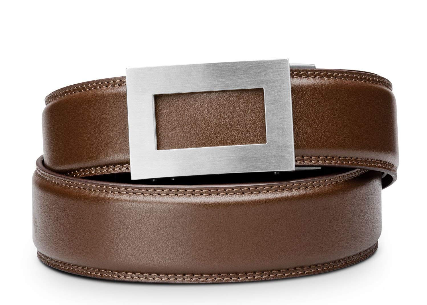 KORE Men’s 2-Pack Genuine Full-Grain Leather Dress Belts with Buckle - Classic Black & Brown Formal Belts for Business, Office & Wedding Attire
