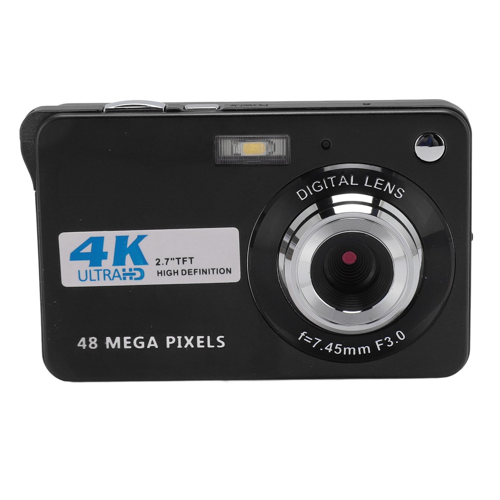 4K Digital Camera with 8X Zoom & 48MP HD - 2.7 Inch Screen Compact Photography Camera for Teens and Kids (Black) - Perfect for Travel, Vlogging, and Outdoor Adventures