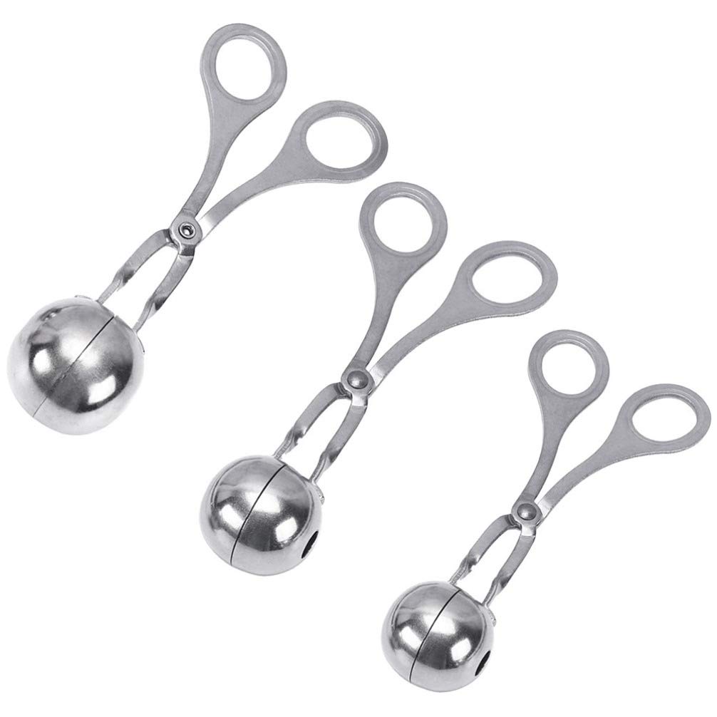3pcs Meatball Maker Tool Set - Stainless Steel Meat Ball Scoop, Fish Ball Maker & Handheld Meatball Clip - Perfect for Homemade Meatballs, Fish Balls & Dumplings - Essential Kitchen Gadget for Cooking, Meal Prep & Party Food Making