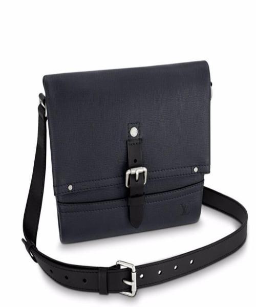 LV Canyon Messenger PM Utah Leather Crossbody Bag in Bleu Marine - Stylish & Durable for Work, Travel & Everyday Use