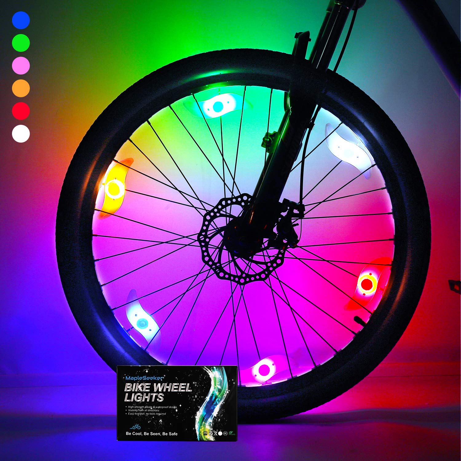 6-Pack Bike Wheel Lights with Batteries - 3 Lighting Modes, Easy Install Spoke Lights for Kids Bikes - Perfect for Night Riding, Safety & Fun Decorations (Boys & Girls)
