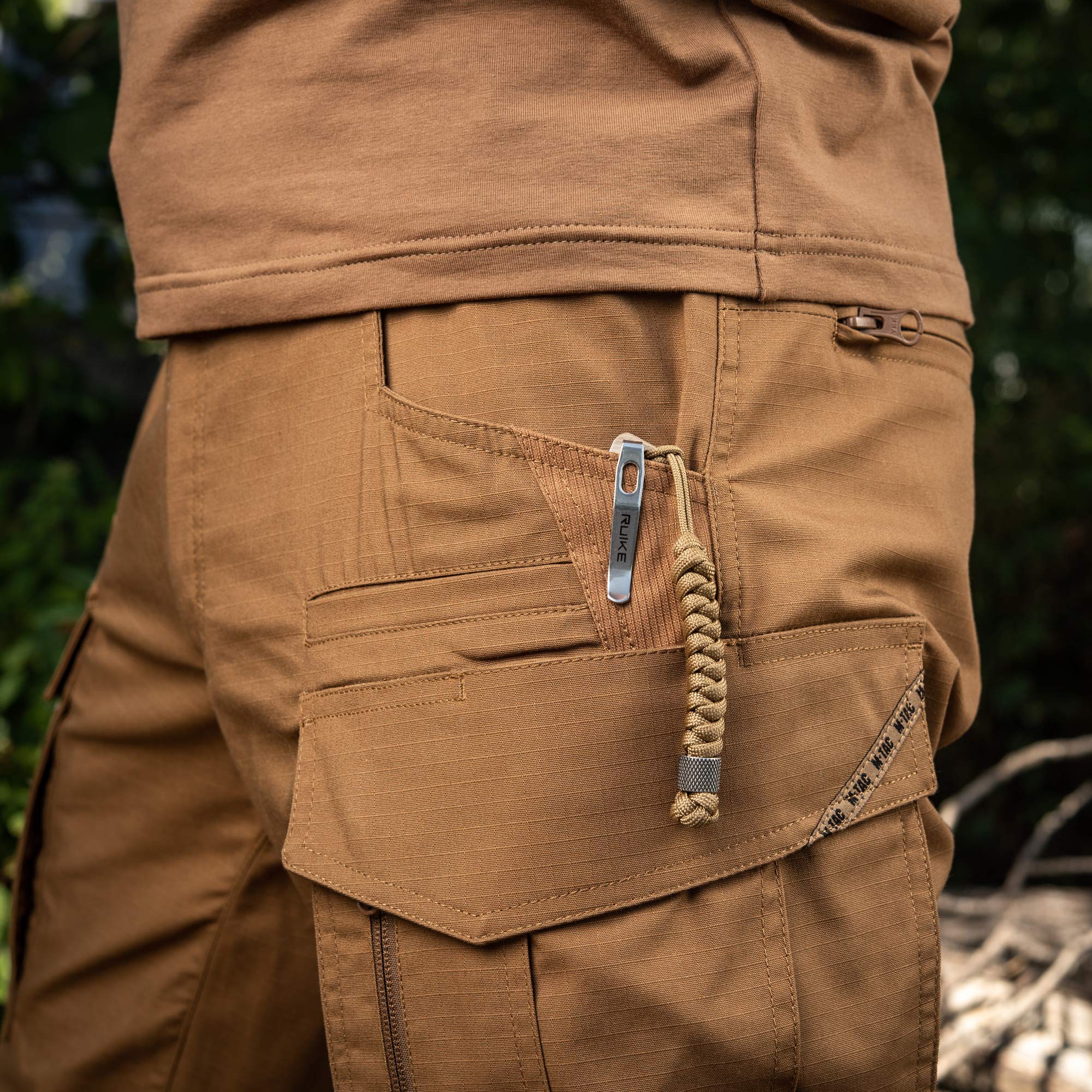 Tactical Paracord Knife Lanyard with Beads - M-Tac Viper Stainless Steel Survival Lanyard (Coyote) - Perfect for Outdoor Camping, Hunting & EDC Gear Accessories
