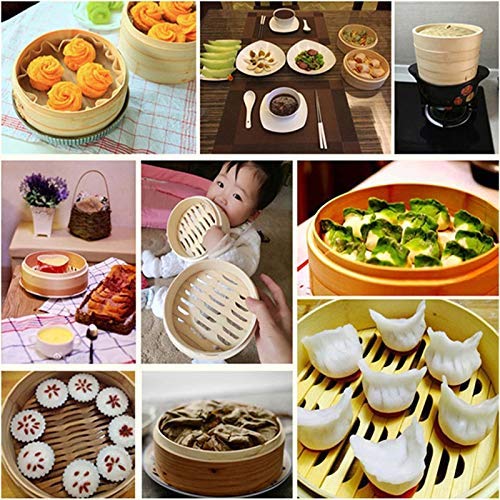Premium Bamboo Steamer Set - 30cm for Fish, Rice, Vegetables & Snacks | Natural Cooking Basket with Lid | Healthy Asian Kitchen Cookware | Perfect for Dim Sum, Sushi & Meal Prep