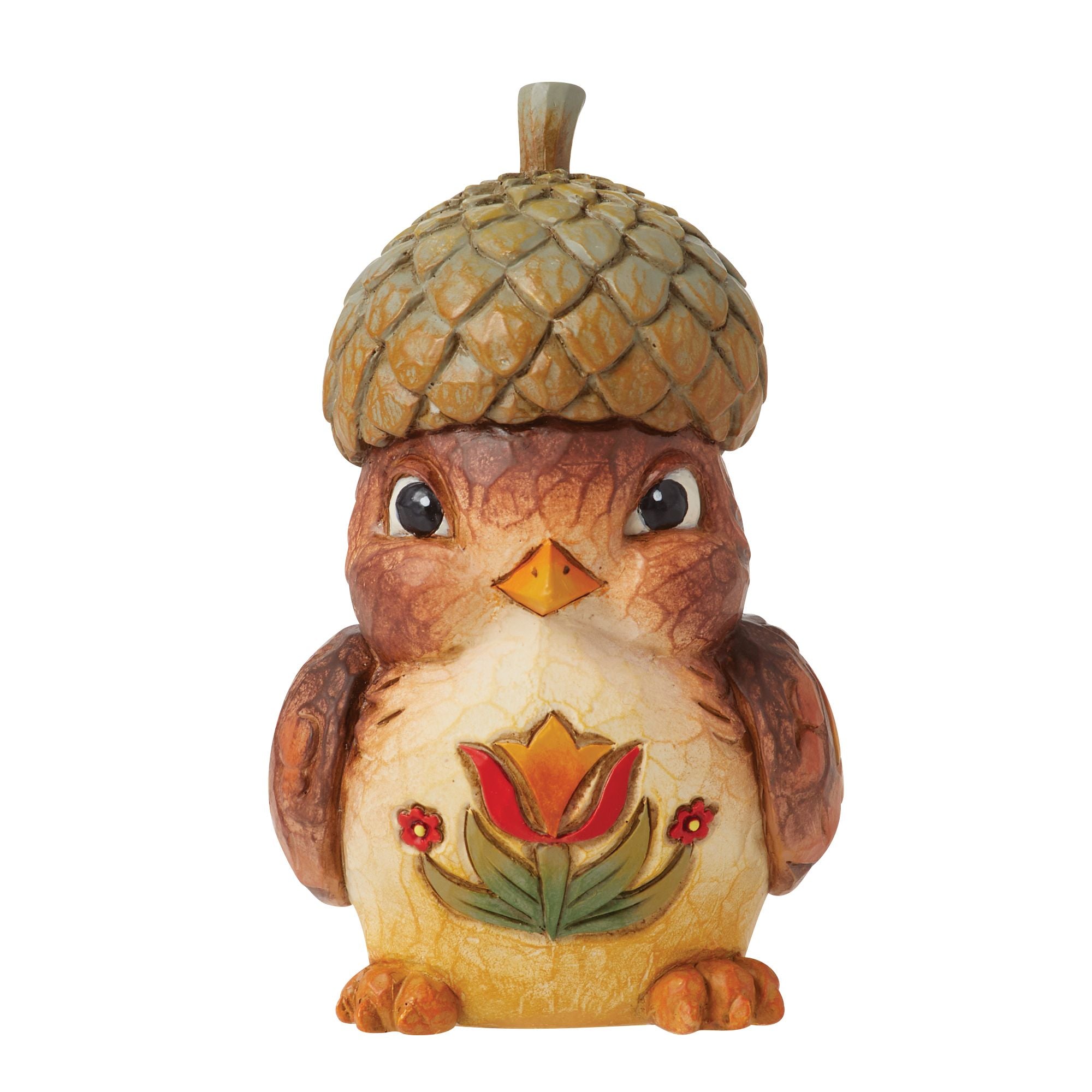 Handcrafted Bird with Acorn Hat Figurine - Cute Home Decor for Shelf, Desk & Garden - Perfect Gift for Nature Lovers