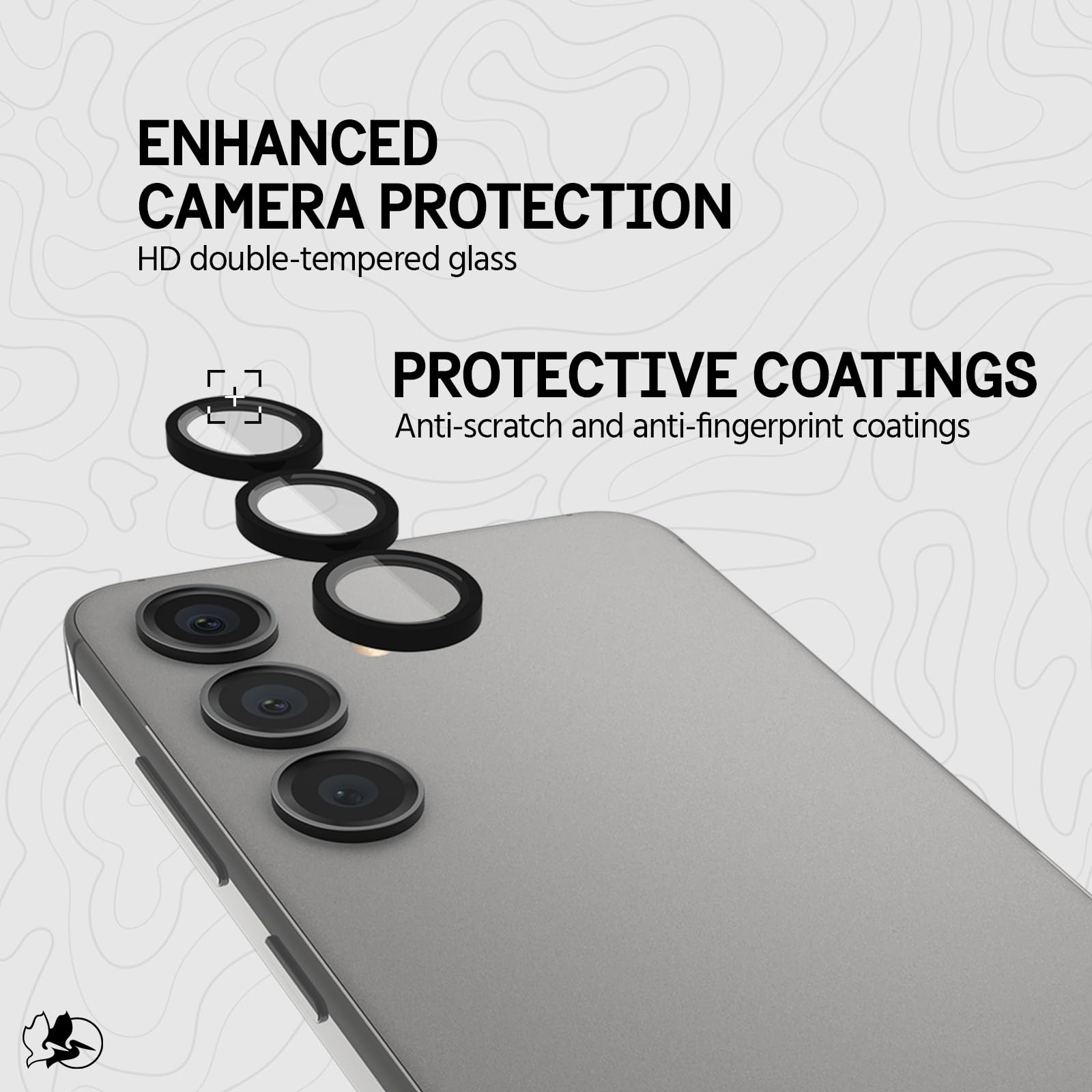 **Pelican Samsung Galaxy S24 Plus Camera Lens Protector - 9H Tempered Glass with Aluminum Rings - Anti-Scratch, Anti-Shatter, HD Clarity for Night Photography - Case Friendly & Easy Installation (Black) - Perfect for Outdoor Adventures, Travel, and Daily Protection**