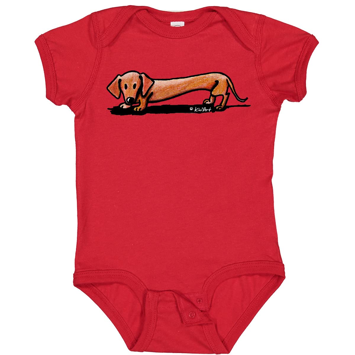 Inktastic Little Red Dachshund Baby Bodysuit - Cute Dog Lover Outfit for Infants & Toddlers - Perfect for Birthdays, Holidays & Family Photos