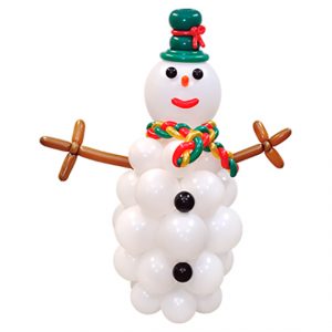 Handcrafted Balloon Snowman Decor - Christmas Holiday Party Decoration for Home, Office & Festive Events