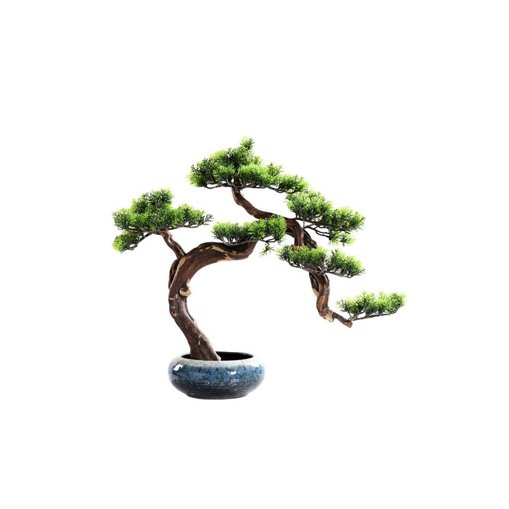 WENMENGWF 19.68 Inch Artificial Bonsai Tree - Realistic Fake Pine Potted Plant for Outdoor Garden & Indoor Home Decor - Perfect for Office Desk, Living Room, and Patio Decoration