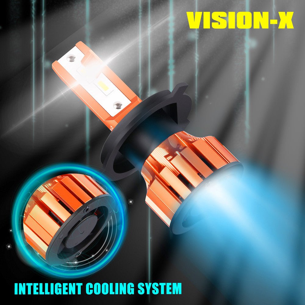 X HL Vision 9003 HB2 H4 LED Bulbs - Super Bright 6000K White Light, 12000LM, 60W - Direct Replacement for Halogen Bulbs - Perfect for Car Headlights, Fog Lights, and Off-Road Lighting