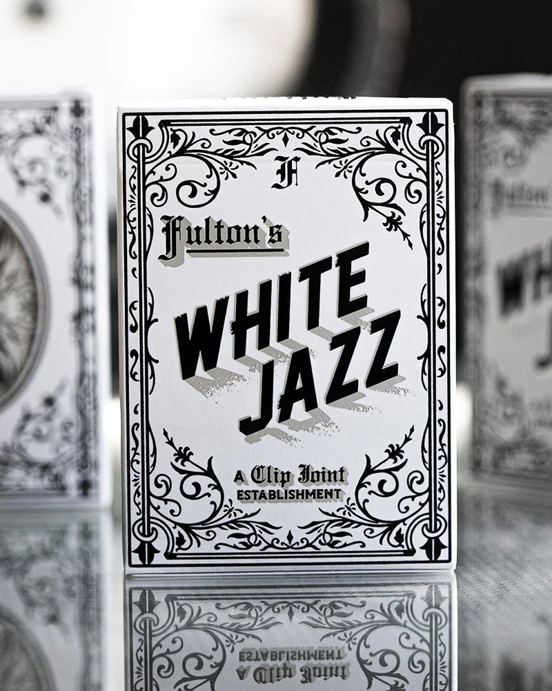 Fulton's Noir White Jazz Playing Cards - Premium Poker Deck for Magic Tricks, Cardistry & Casino Night Games