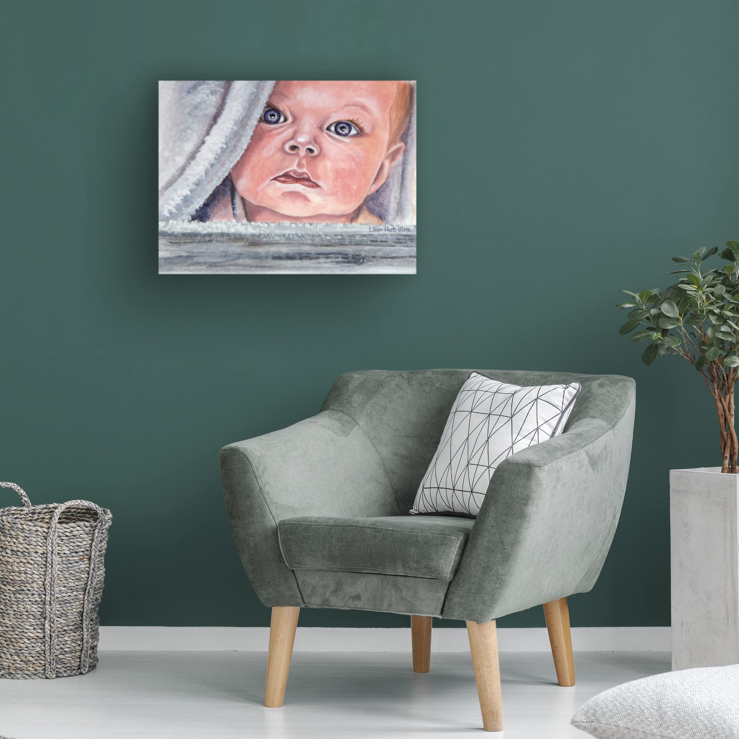 Trademark Fine Art 'Baby Jesus' Religious Canvas Wall Art by Eileen Herb-Witte - Perfect for Christmas Decor, Church Gifts & Christian Home Decorations