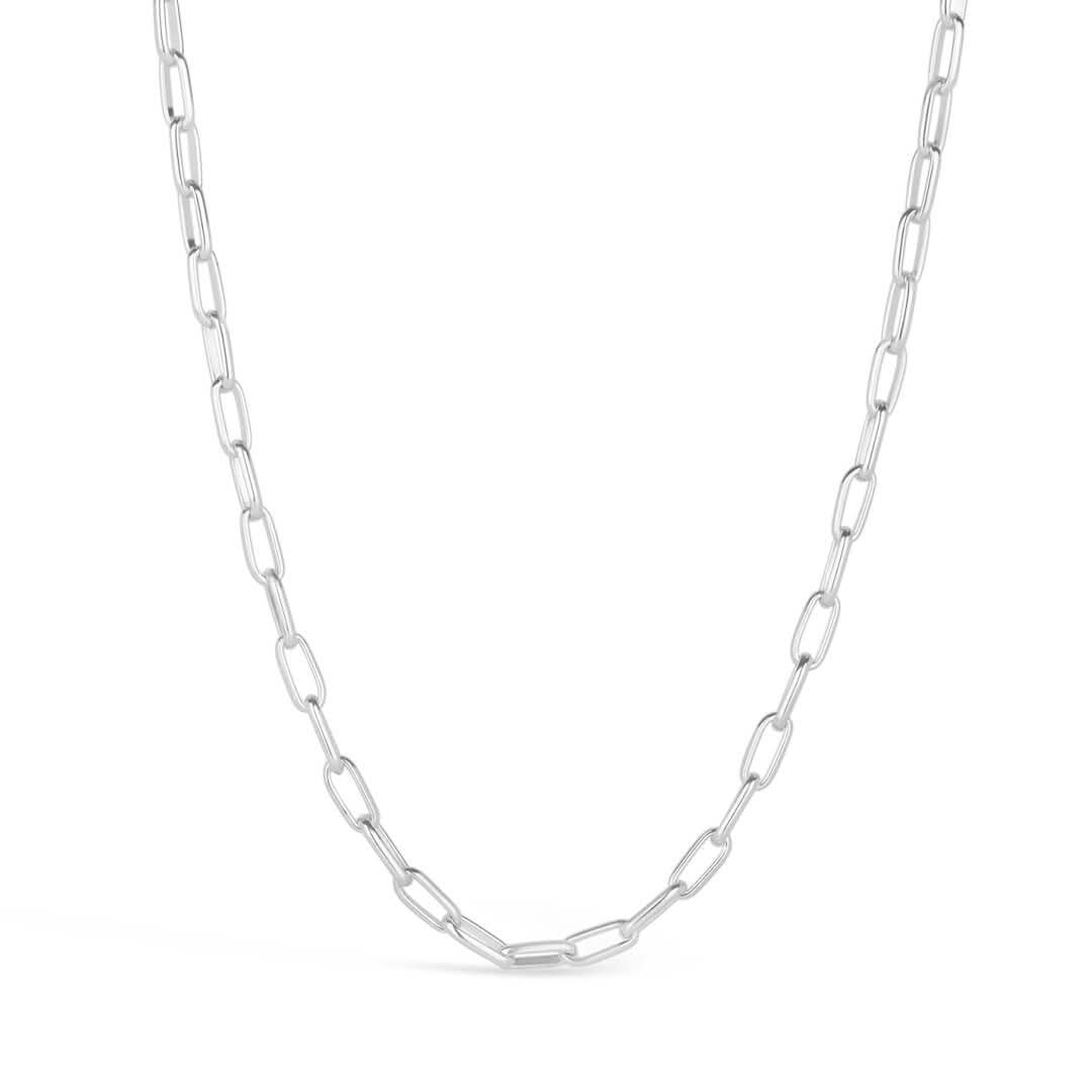Stylish Silver Paperclip Chain Necklace for Women - Trendy Layering Jewelry for Everyday Wear & Special Occasions
