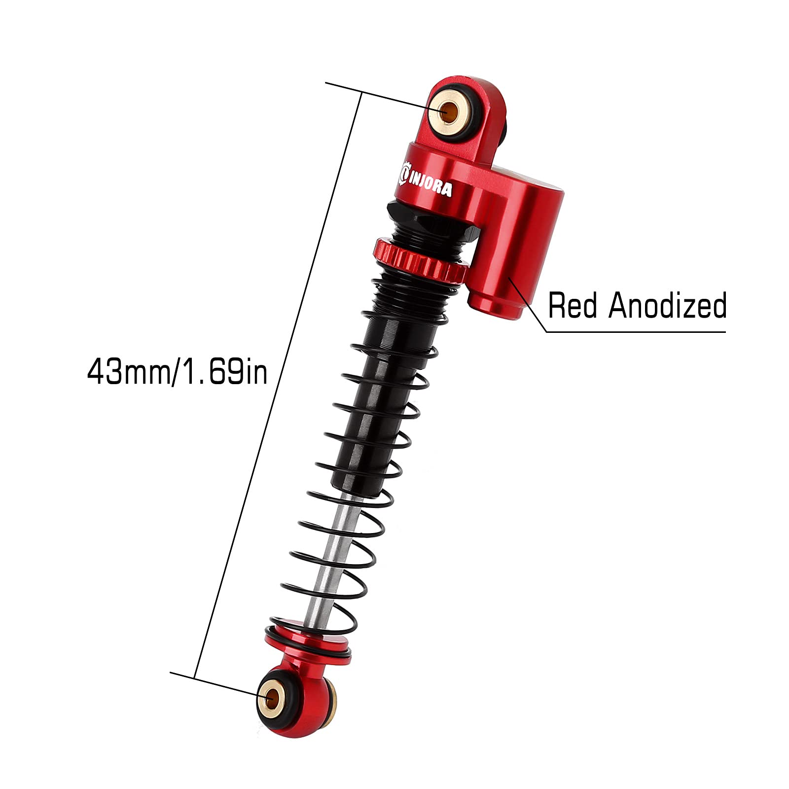 **INJORA SCX24 RC Crawler Tires & Shocks - Soft Rubber Off-Road Wheels with Foam Inserts & Threaded Shocks for Rock Crawling - Compatible with SCX24 Models - Perfect for Kids, Teens, and Adults - Ideal for Trail, Rock, and Off-Road Adventures**