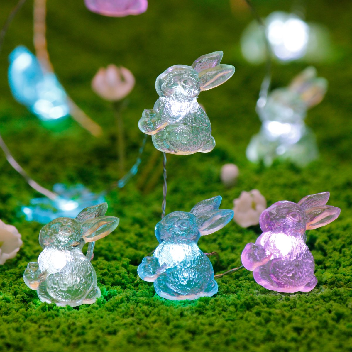 Easter Decoration Lights - Impress Life Rabbit Bunny String Lights with Remote, Battery & USB Dual Power for Indoor Outdoor Use - Perfect for Home, Party, Wedding, Camping, Birthday, Bedroom Decor