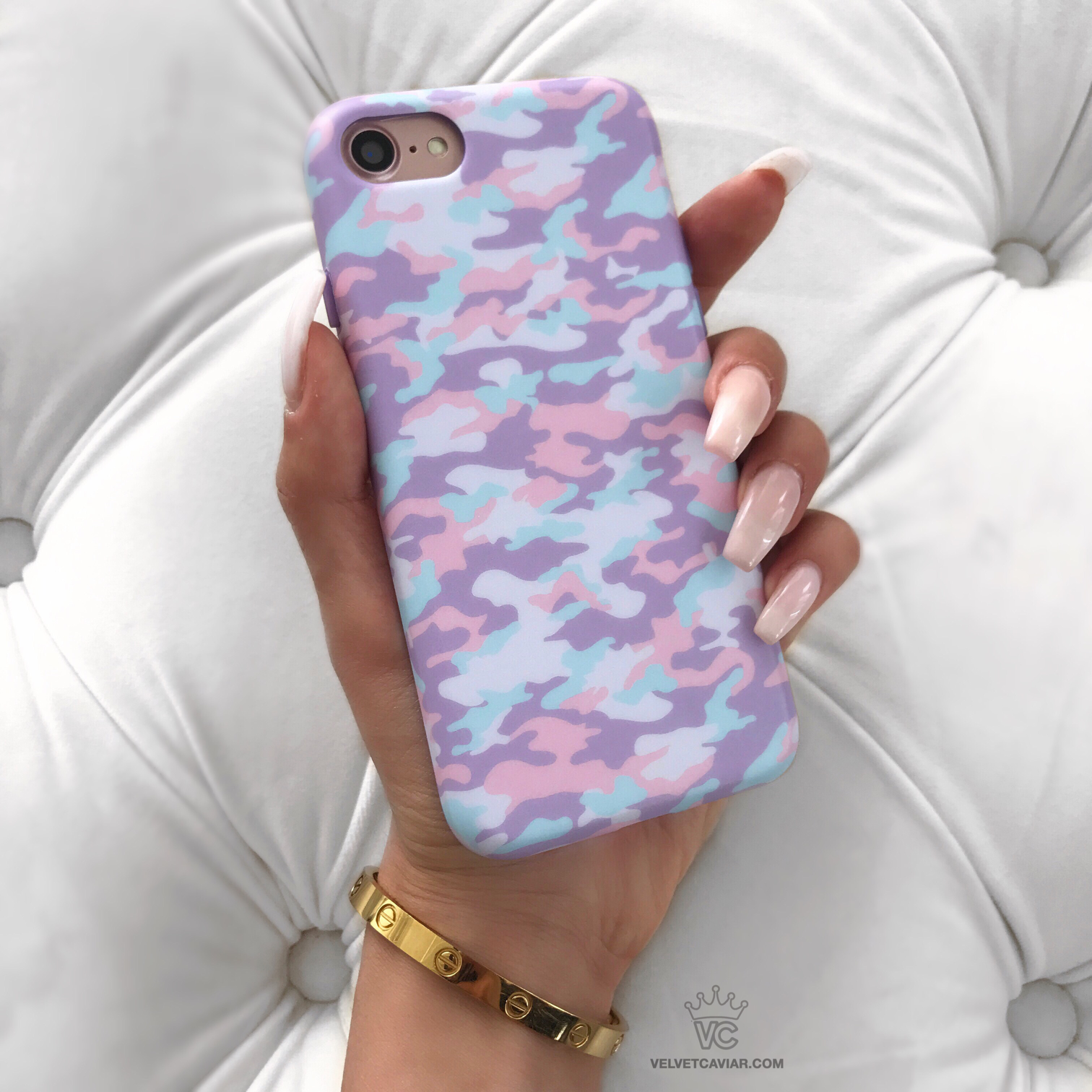 Cotton Candy Camo iPhone Case - Trendy Protective Cover for iPhone 12/13/14/15 - Soft Matte Finish, Slim Fit - Perfect for Everyday Use, Travel & Outdoor Activities