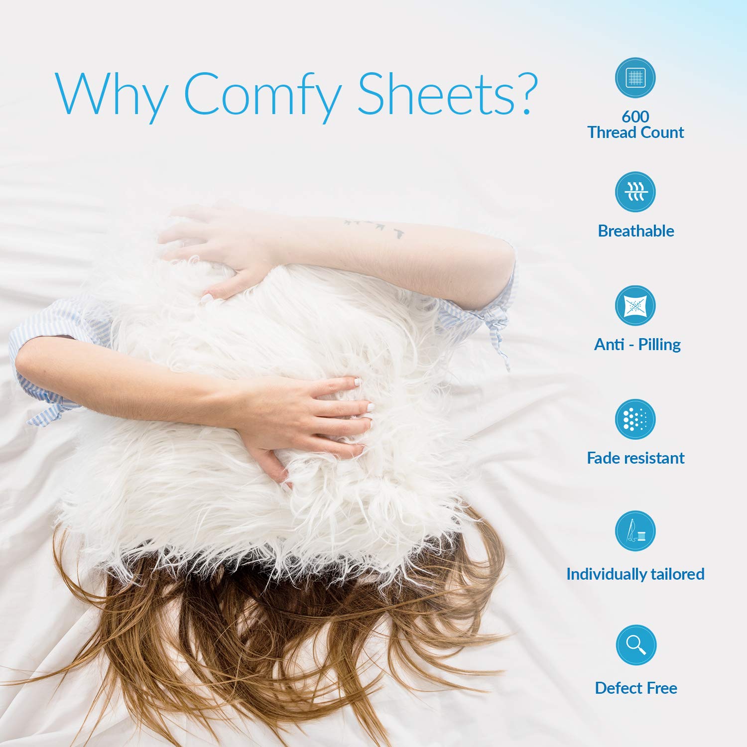 Luxury 600 Thread Count Egyptian Cotton California King Sheet Set (4-Piece) - Sateen Weave Deep Pocket Bed Sheets (18