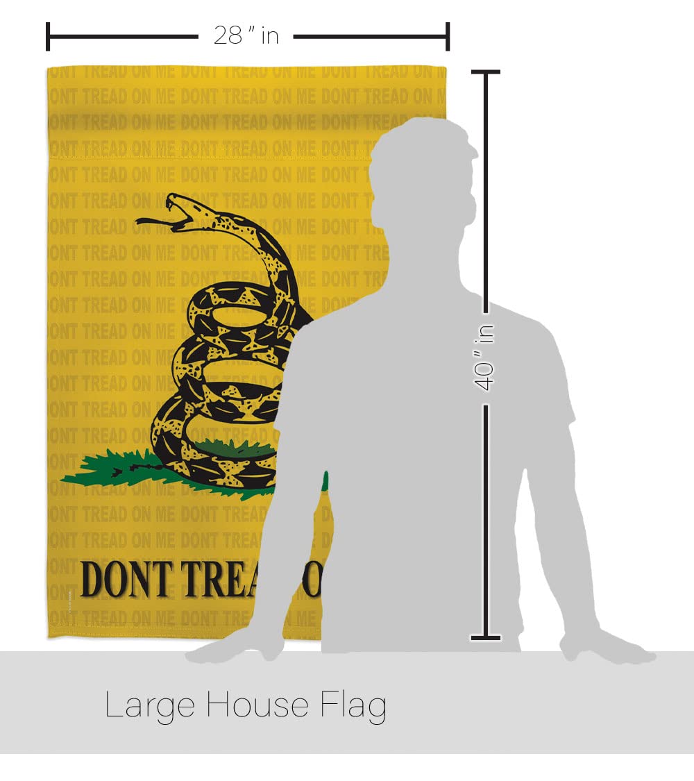 Breeze Decor Gadsden Americana House Flag Set 28x40 - Patriotic Outdoor Decor