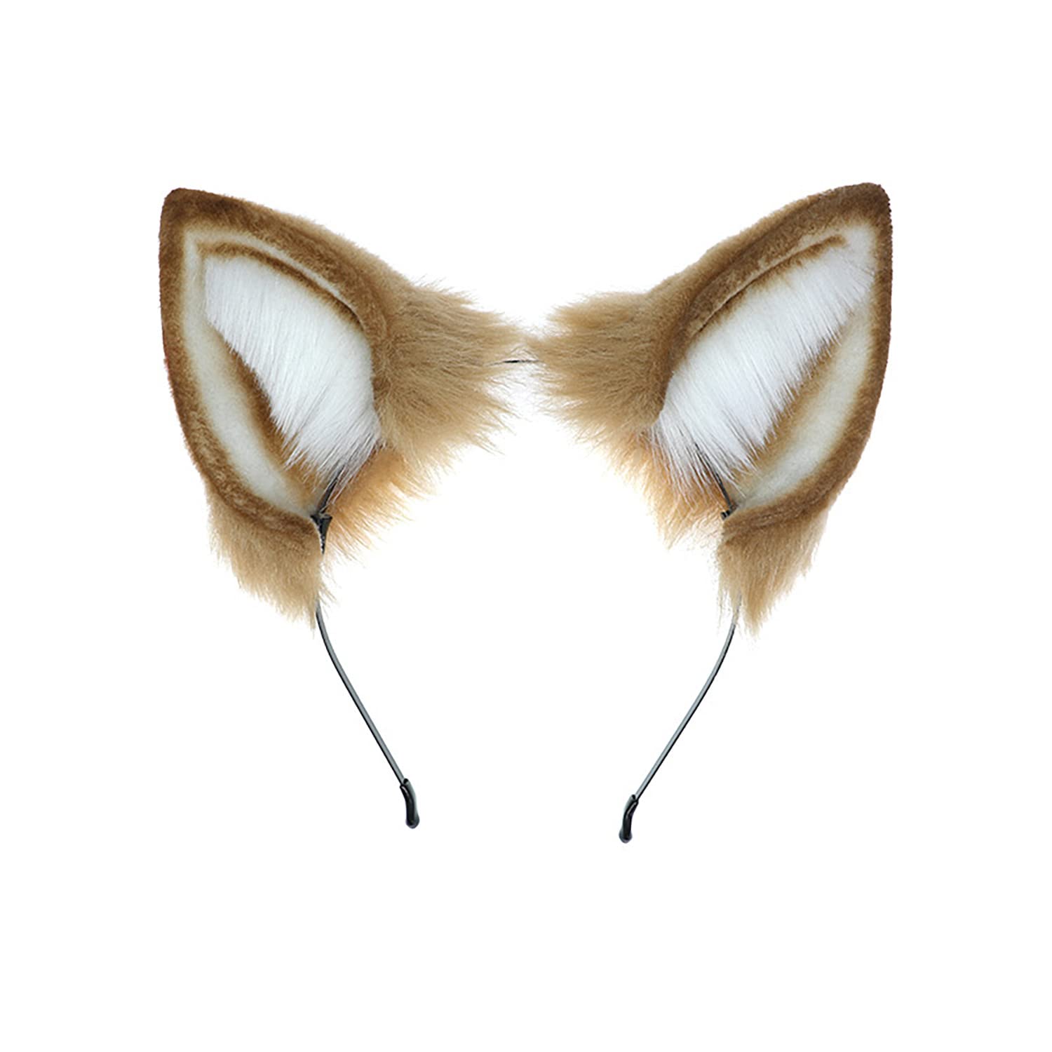 Faylay Women's Furry Dog Ear Headband - Cute Animal Ear Hair Accessories for Cosplay, Halloween, and Daily Fashion