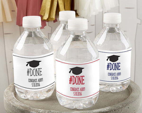 Custom Graduation Water Bottle Labels - Personalized Name & Design for Parties, Gifts & School Events - Perfect for Graduation Celebrations, Class Reunions & Team Events