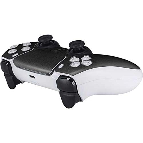 Officially Licensed Black Brushed Steel PS5 Controller Skin | Custom Gaming Decal for Playstation 5 | Durable Protection & Enhanced Grip for Gaming Sessions