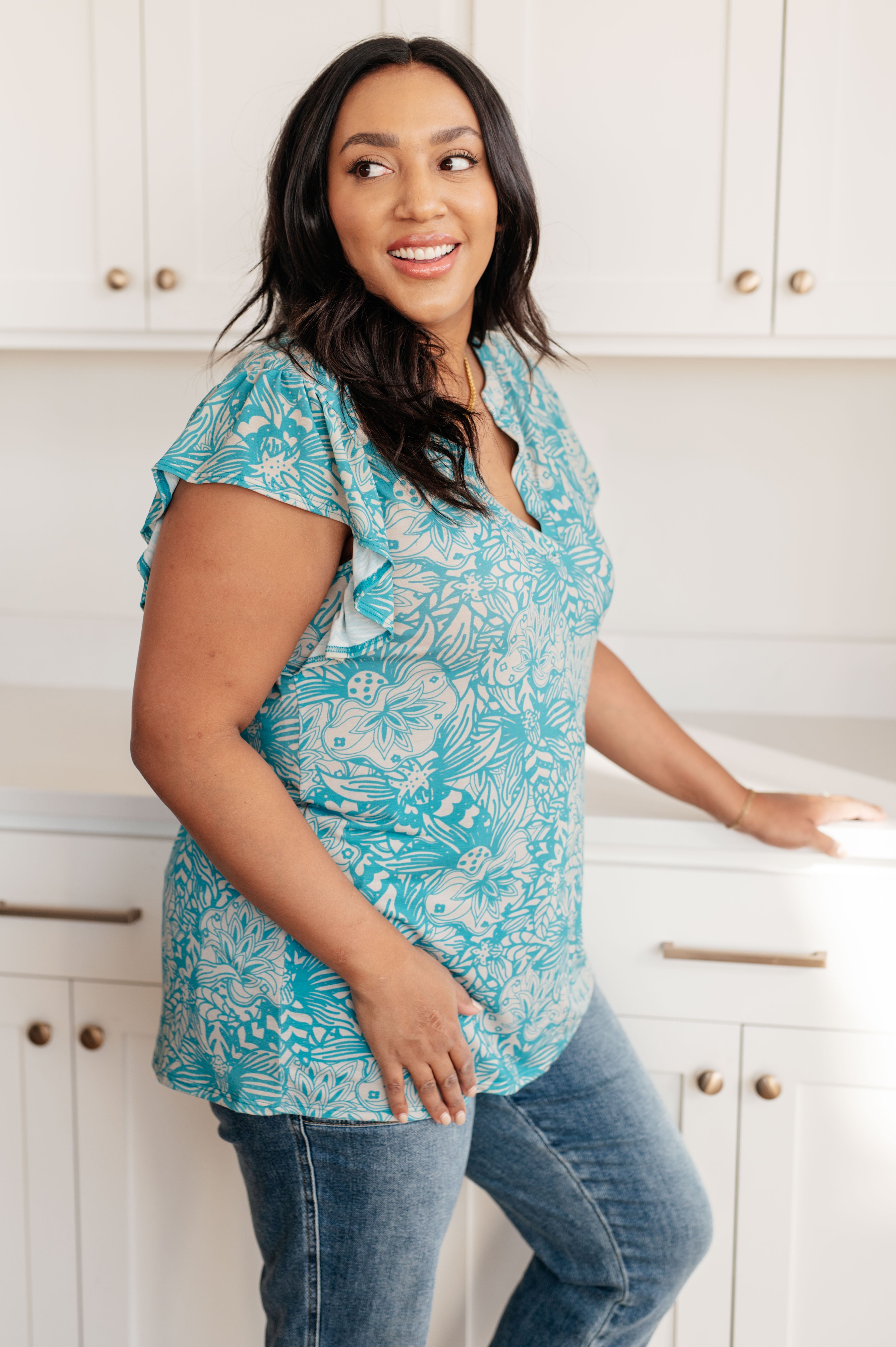 Floral Print Women's Tops - Elegant Short Sleeve Blouse for Spring & Summer | Perfect for Casual Outings, Dates & Office Wear