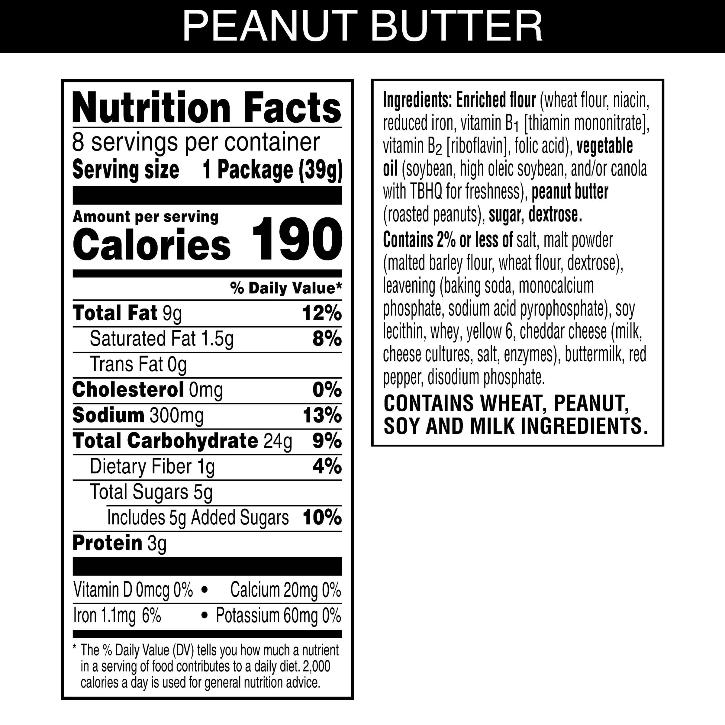 Austin Sandwich Crackers - Peanut Butter Filled Snack Crackers, 11oz Tray (8 Packs) | Single Serve Office Snacks & Kids Lunch Box Treats | Perfect for School, Work & On-the-Go Snacking