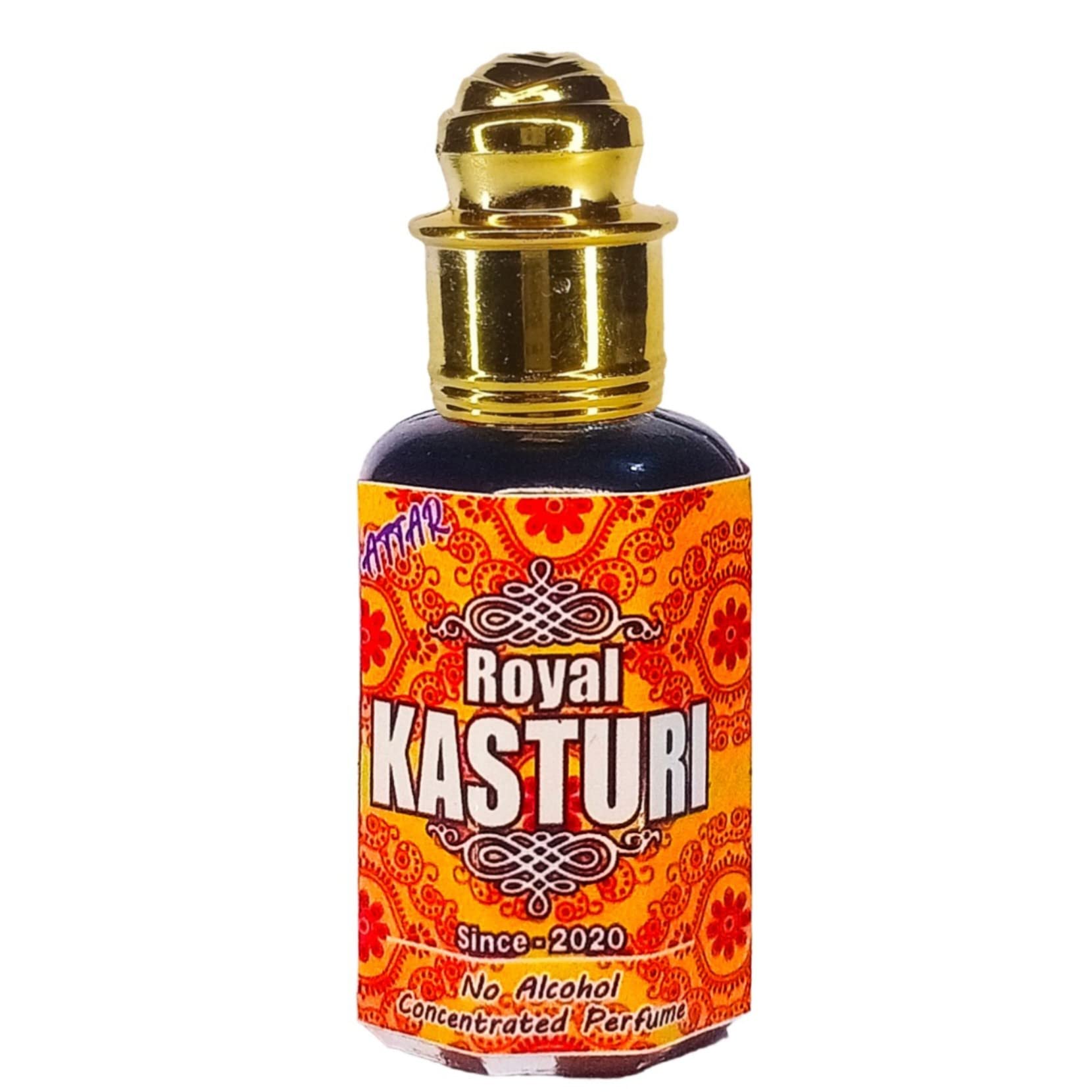 Attar Royal Kasturi Musk 12ml Roll-On Perfume Oil - 24 Hours Long Lasting Fragrance for Men & Women | Premium Ittar Scent for Daily Wear, Special Occasions & Gift Giving