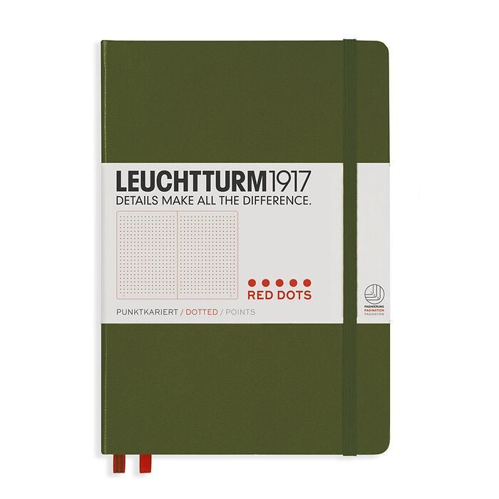 Leuchtturm1917 Hardcover Notebook - A5 Size, Dotted Pages, 251 Numbered Pages, Red Dots Edition | Perfect for Bullet Journaling, Note Taking, and Creative Writing
